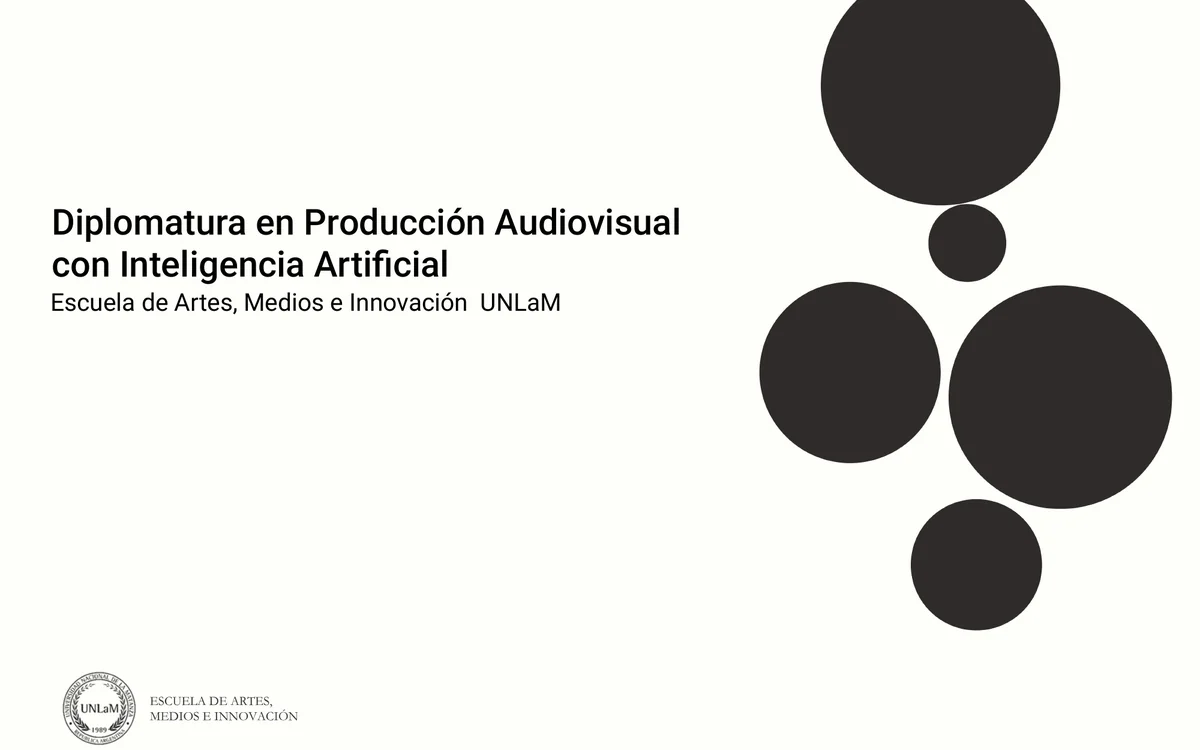 Cover of the syllabus of the Diploma in Audiovisual Production with Artificial Intelligence, UNLaM