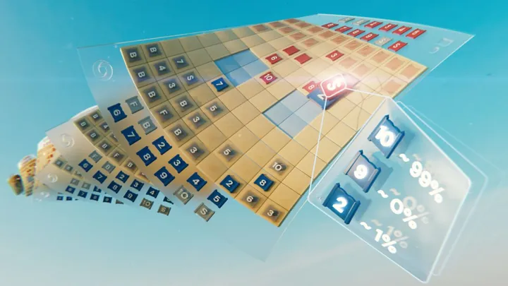 A strategy board game annotated with probabilities, the episode’s image on Onda Cero